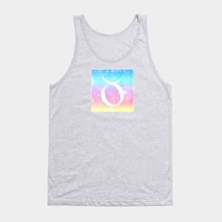 Taurus Horoscope Zodiac Unicorn Sparkle Square Monogram Tank Top